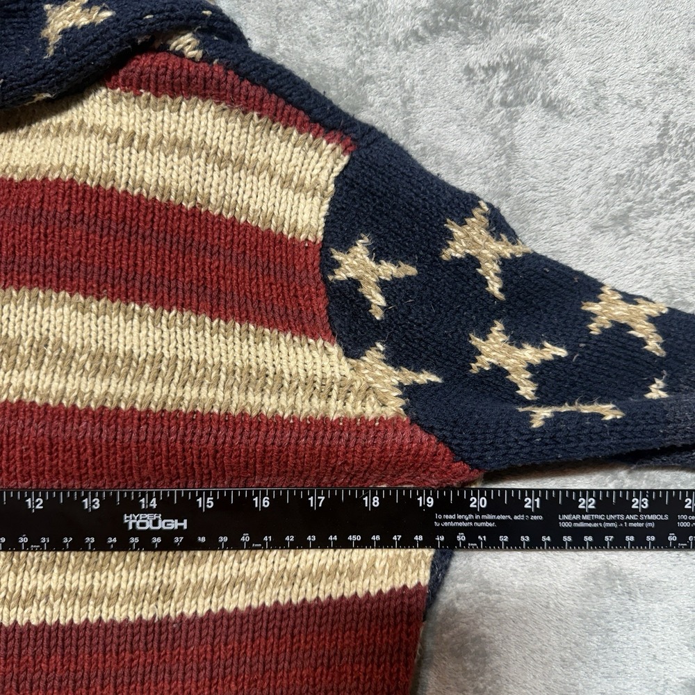 Polo Ralph Lauren American Flag Cardigan Sweater Womens Small Shawl Collar Knit - Picture 10 of 11